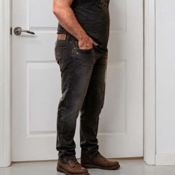 Lee Other - Lee Dungarees Vintage Slim Straight Leg Jeans Distressed Faded Black Denim 42x30